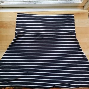 Foldover waist nautical striped Jersey skirt